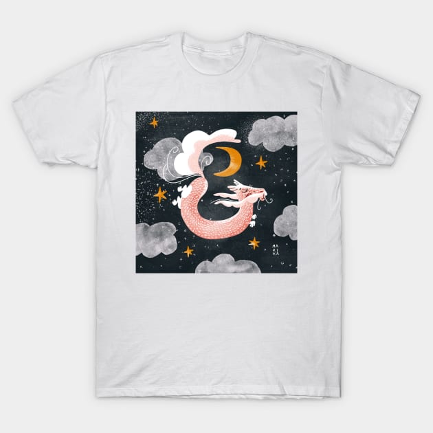 Pink Scale Dragon T-Shirt by marikadoodles